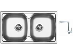 Set Sinks OKIO 780 DUO V leštěný + baterie Sinks MIX 3 chrom