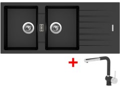Set Sinks Perfecto 1160 Duo Metalblack + Mix 3 P GR Set Sinks Perfecto 1160 Duo Metalblack + Mix 3 P GR