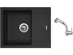 Set Sinks LINEA 600 N Granblack + batéria Sinks MIX 3 S Chróm Set Sinks LINEA 600 N Granblack + batéria Sinks MIX 3 S Chróm