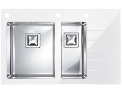 Skleněný dřez Alveus Crystalix 20 L bílý Skleněný dřez Alveus Crystalix 20 L bílý