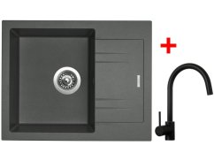 Sinks LINEA 600 Titanium + Vitalia čierná matná Sinks LINEA 600 Titanium + Vitalia čierná matná