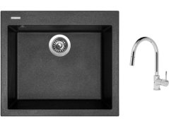 Set Sinks CUBE 560 Metalblack + batéria Sinks MIX 35 P chróm Set Sinks CUBE 560 Metalblack + batéria Sinks MIX 35 P chróm
