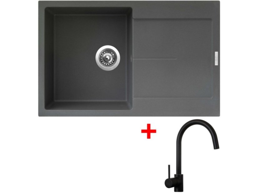 Sinks ULTIMA 790 Titanium + Vitalia čierná matná