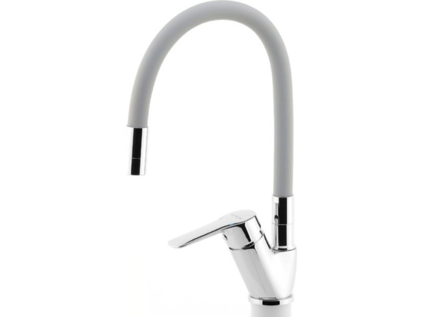 Dřezová baterie s šedým flexi ramenem Metalia 54, chrom