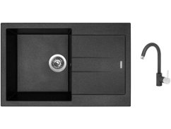 Set Sinks AMANDA 780 Metalblack + baterie Sinks MIX 35 Metalblack Set Sinks AMANDA 780 Metalblack + baterie Sinks MIX 35 Metalblack