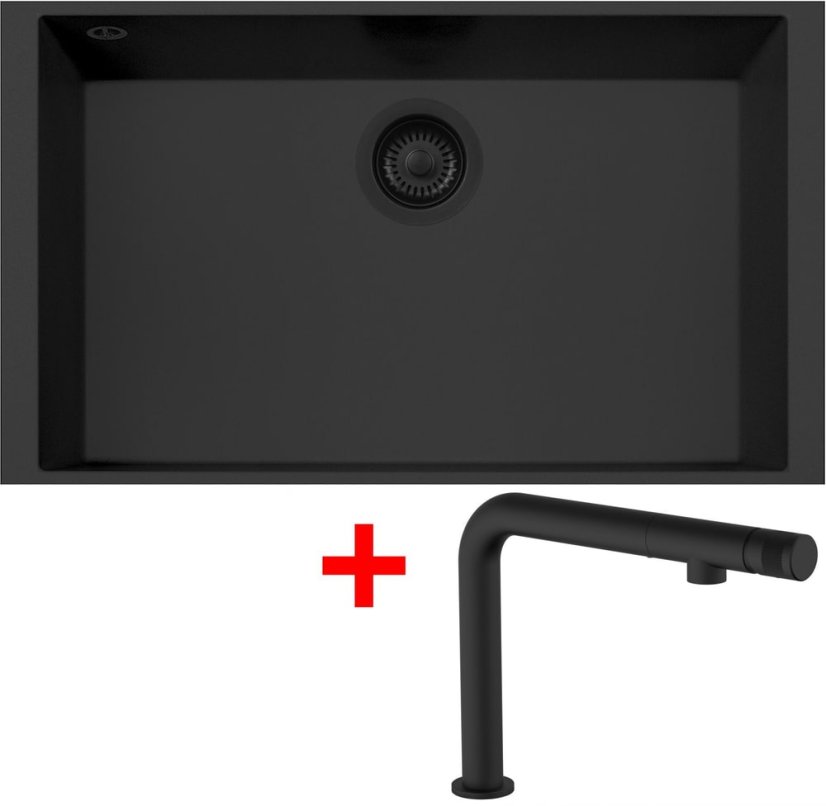 Set Sinks CUBE 690U BL Nanoblack + COMFORTA Nanoblack