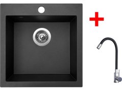 Sinks VIVA 455 Metalblack + Elasta nerez/čierná Sinks VIVA 455 Metalblack + Elasta nerez/čierná