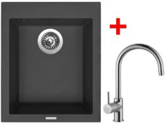 Set Sinks Cube 410 Pureblack + Vitalia - 1