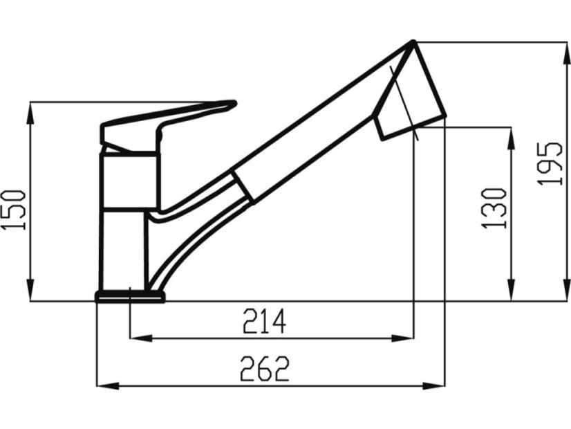 Dřezová teleskopická baterie Metalia 54, chrom
