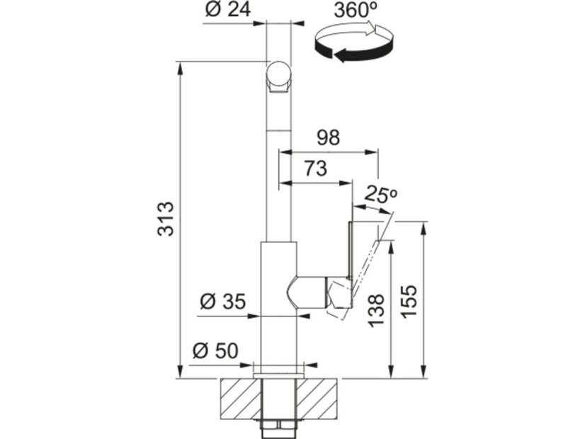 Dřezová baterie Franke FS 2841.901 MARIS SLIM Matná černá - 4