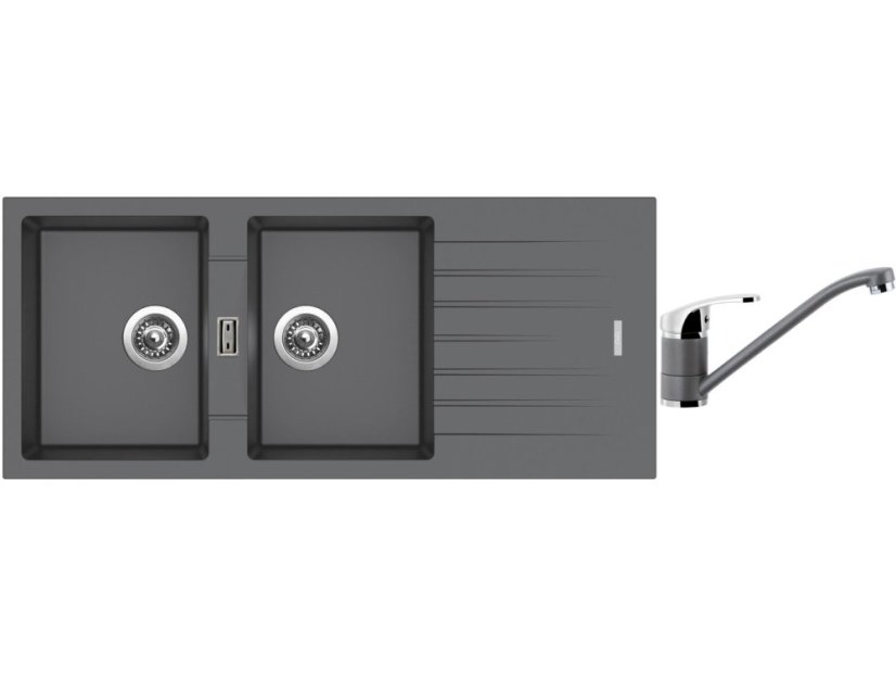 Set Sinks PERFECTO 1160 DUO Titanium + baterie Sinks PRONTO Titanium