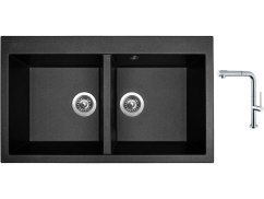 Set Sinks AMANDA 860 DUO Metalblack + batéria Sinks SLIM S2 kartáčovaná
