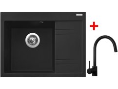 Sinks RIM 650 L Metalblack + Vitalia černá matná Sinks RIM 650 L Metalblack + Vitalia černá matná