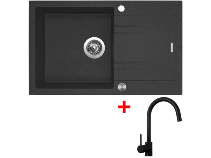 Sinks LINEA 780 XC Granblack + Vitalia černá matná