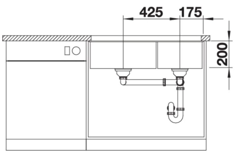 Granitový drez Blanco SUBLINE 480/320 U Čierná