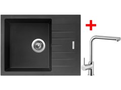Sinks PERFECTO 650 Pureblack + Elka Sinks PERFECTO 650 Pureblack + Elka