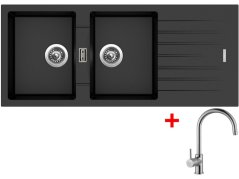 Set Sinks Perfecto 1160 Duo Metalblack + Vitalia Set Sinks Perfecto 1160 Duo Metalblack + Vitalia