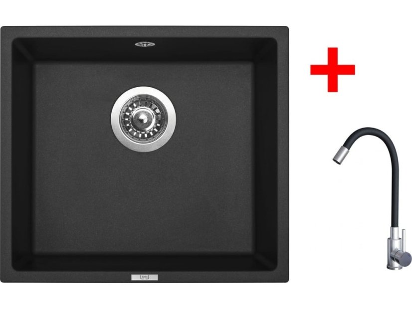 Sinks FRAME 457 Pureblack + Elasta nerez/čierná