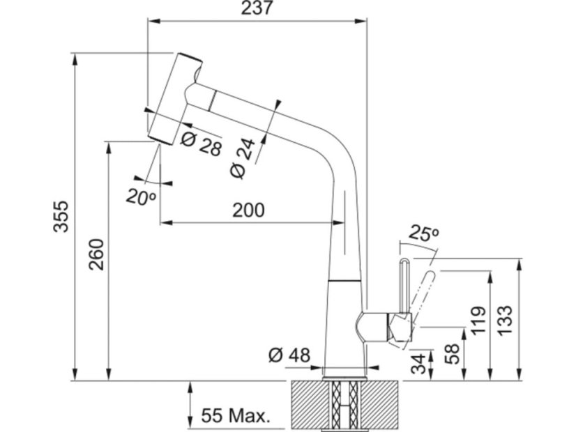 Dřezová baterie Franke FG 5188.031 ICON Chrom
