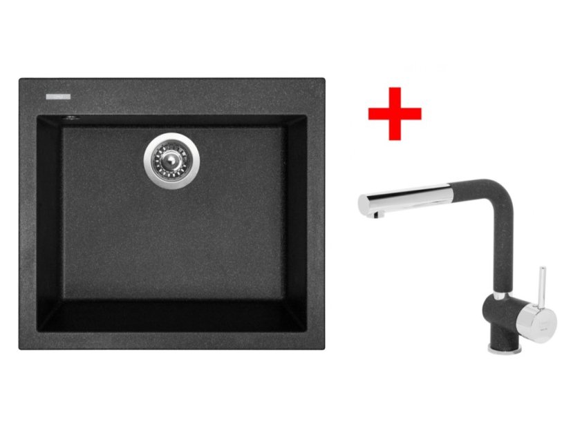 Set Sinks Cube 560 Granblack + Mix 3 P GR