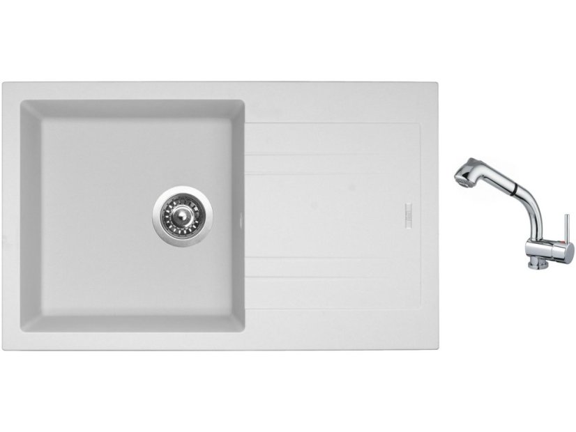 Set Sinks LINEA 780 N Milk + batéria Sinks MIX 3 S Chróm