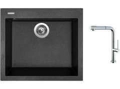 Set Sinks CUBE 560 Granblack + batéria Sinks SLIM S2 kartáčovaná Set Sinks CUBE 560 Granblack + batéria Sinks SLIM S2 kartáčovaná