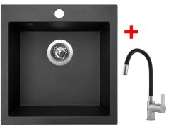Sinks VIVA 455 Metalblack + Flexia Sinks VIVA 455 Metalblack + Flexia