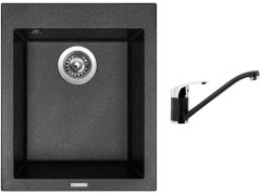 Set Sinks CUBE 410 Metalblack + batéria Sinks PRONTO Metalblack