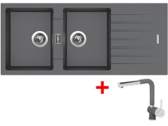 Set Sinks Perfecto 1160 Duo Titanium + Mix 3 P GR Set Sinks Perfecto 1160 Duo Titanium + Mix 3 P GR
