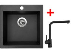 Set Sinks Viva 455 Metalblack + Elka čierna matná Set Sinks Viva 455 Metalblack + Elka čierna matná
