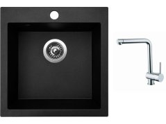 Set Sinks VIVA 455 Granblack + batéria Sinks MIX 3 chróm Set Sinks VIVA 455 Granblack + batéria Sinks MIX 3 chróm