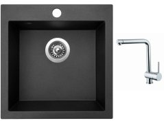 Set Sinks VIVA 455 Metalblack + batéria Sinks MIX 3 chróm Set Sinks VIVA 455 Metalblack + batéria Sinks MIX 3 chróm