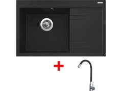 Sinks RIM 780 L Metalblack + Elasta nerez/černá