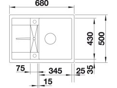 Granitový drez Blanco METRA 45 S Compact antracit