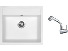 Set Sinks SOLO 560 Milk + baterie Sinks MIX 3 S Chrom Set Sinks SOLO 560 Milk + baterie Sinks MIX 3 S Chrom