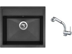 Set Sinks SOLO 560 Granblack + baterie Sinks MIX 3 S Chrom Set Sinks SOLO 560 Granblack + baterie Sinks MIX 3 S Chrom