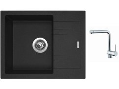 Set Sinks LINEA 600 N Granblack + batéria Sinks MIX 3 chróm Set Sinks LINEA 600 N Granblack + batéria Sinks MIX 3 chróm