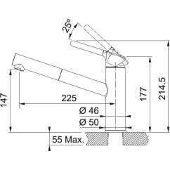 Dřezová baterie Franke FC 3055.901 Orbit Matná černá