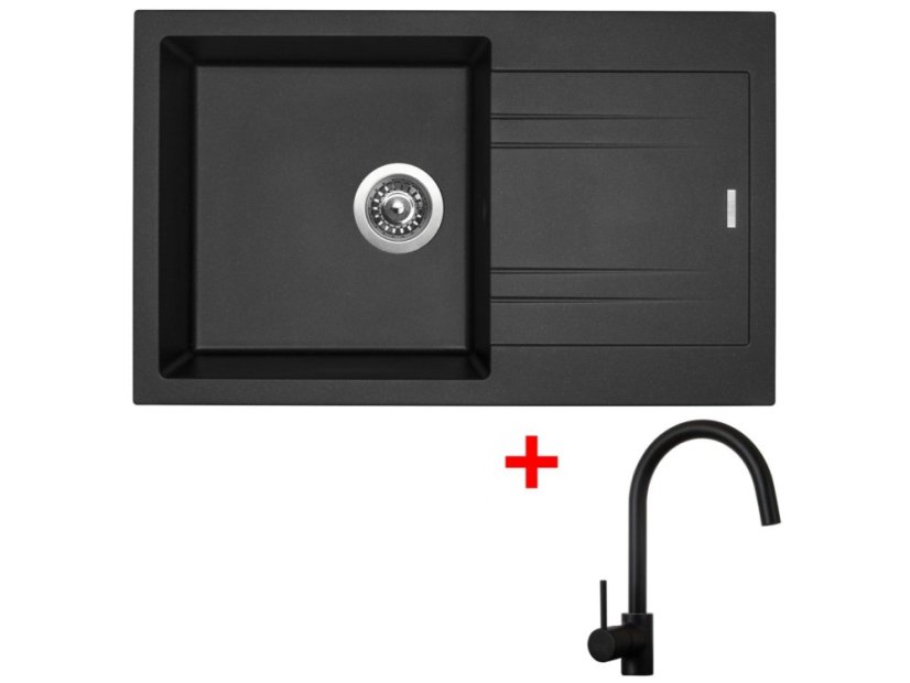 Sinks LINEA 780 Metalblack + Vitalia čierná matná Sinks LINEA 780 Metalblack + Vitalia čierná matná