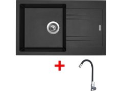 Sinks LINEA 780 Metalblack + Elasta nerez/černá