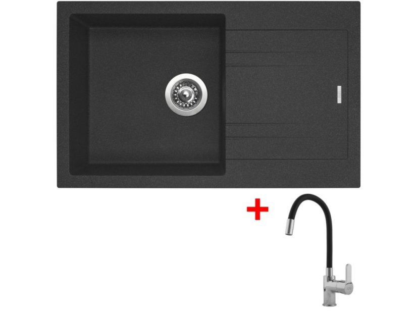 Set Sinks Linea 780 Granblack +Flexia