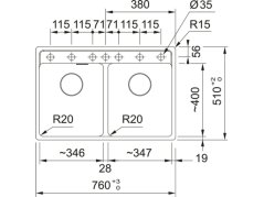Granitový dřez Franke MRG 620-35-35 Bílá led - 2