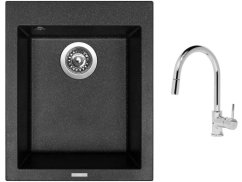 Set Sinks CUBE 410 Granblack + baterie Sinks MIX 35 P chrom