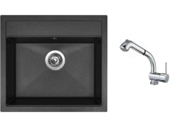Set Sinks SOLO 560 Granblack + baterie Sinks MIX 3 S Chrom Set Sinks SOLO 560 Granblack + baterie Sinks MIX 3 S Chrom