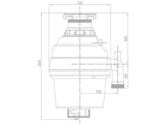 Sinks drtič výkon 375W, 1300ml