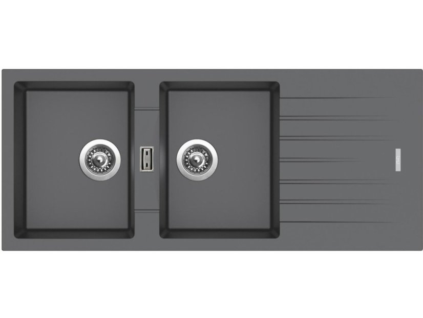Set Sinks PERFECTO 1160 DUO Titanium + batéria Sinks MIX 3 S Chróm