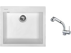 Set Sinks CUBE 560 Milk + batéria Sinks MIX 3 S Chróm Set Sinks CUBE 560 Milk + batéria Sinks MIX 3 S Chróm