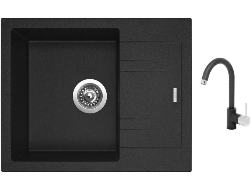 Set Sinks LINEA 600 N Granblack + batéria Sinks MIX 35 Granblack
