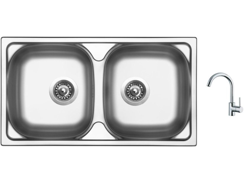 Set Sinks OKIO 780 DUO V leštěný + baterie Sinks MIX 35 chrom