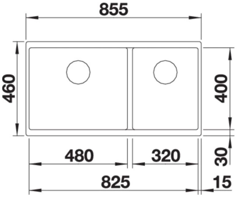 Granitový drez Blanco SUBLINE 480/320 U Čierná